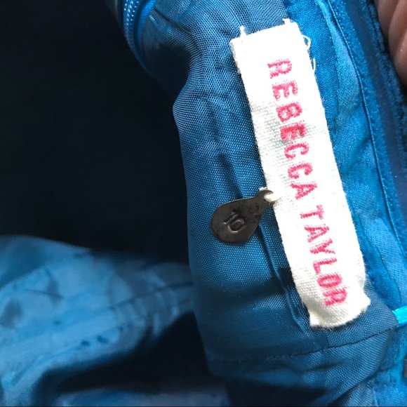 REBECCA TAYLOR Women’s Sweetheart Neckline Zebra Print Blue Dress Size 10 - Picture 7 of 9